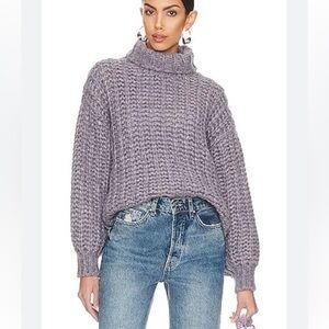 Free People Chunky Wool Alpaca Knit Sweater Tan Size Medium
